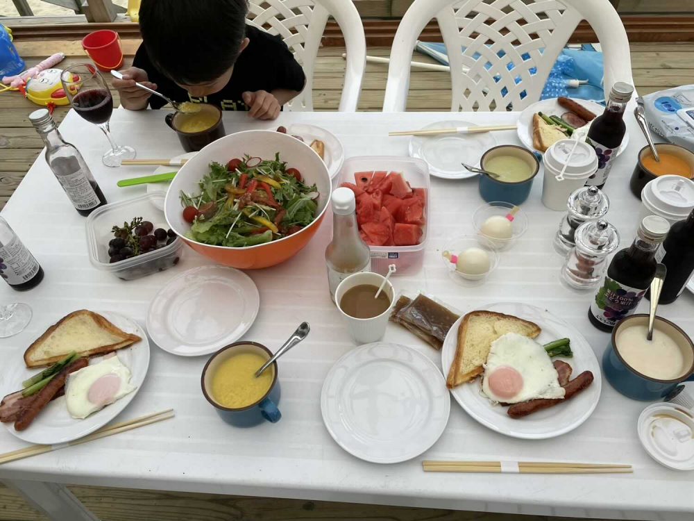 グランピング福岡ぶどうの樹の朝食
