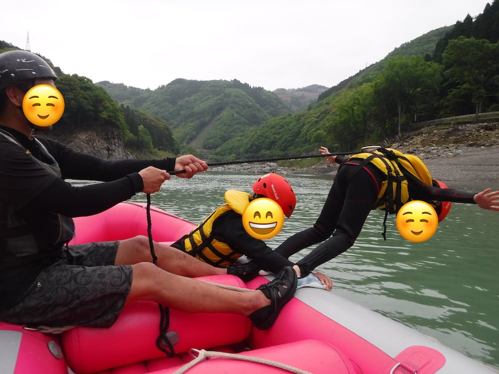 人吉市球磨川でラフティング